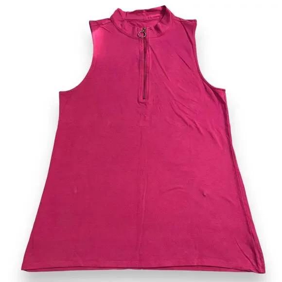 Torrid Womens Tank Top Quarter Zip High Collar Sleeveless Pullover Pink Size 3 - Picture 1 of 5